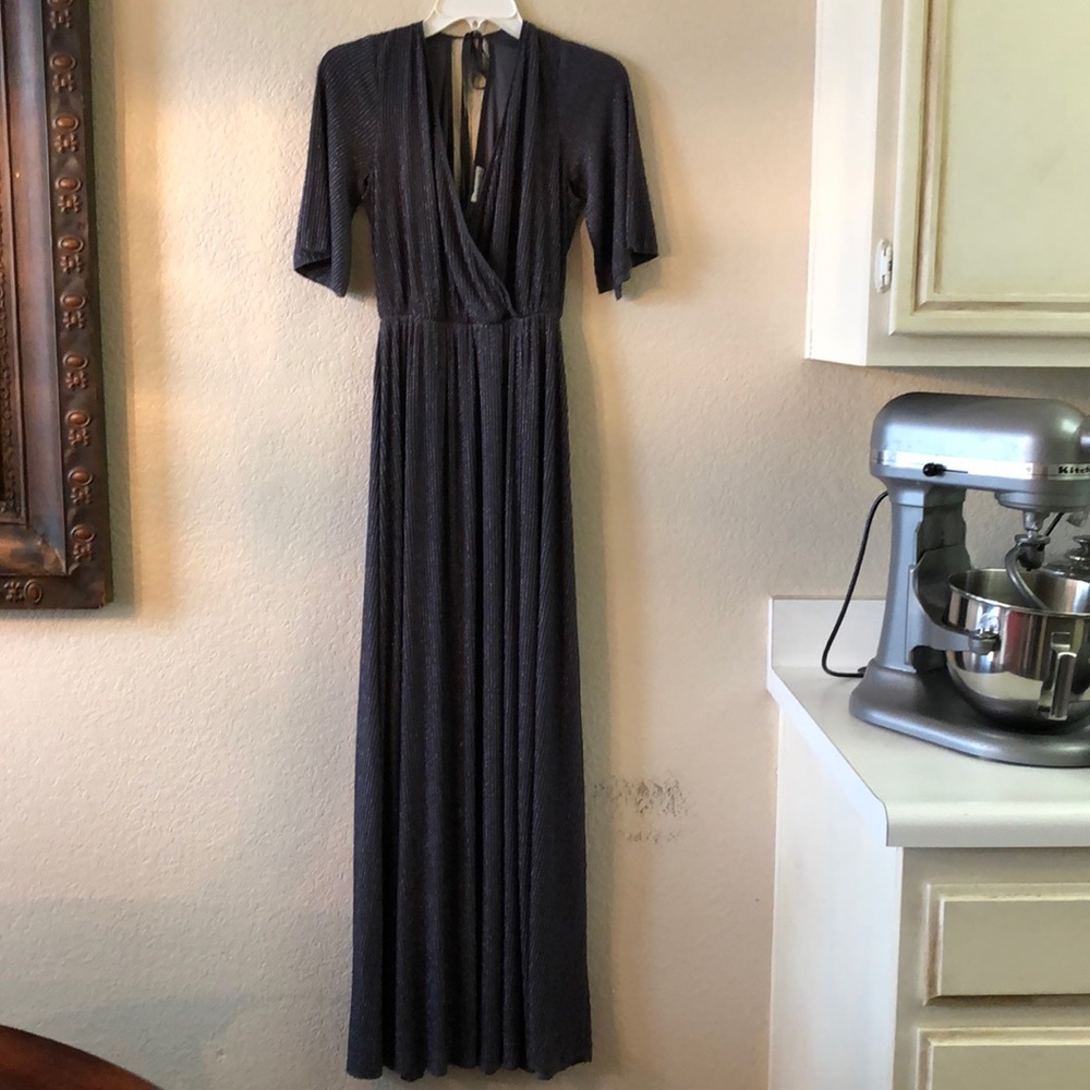 Sparkly gray prom dress